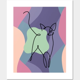 Abstract Feline Whimsy Posters and Art